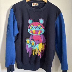 Vintage Authentic Retro Label Sweater Sweatshirt Y2K Embroidered Graphic 80s M